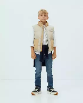 Жилет для мальчика с фантазийными вырезами Kids El Corte Ingls, бежевый