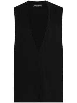 Жилет Dolce & Gabbana с V-образным вырезом, черный