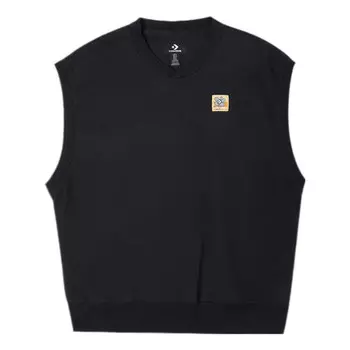 Жилет double twill knit vest 'black' Converse, черный