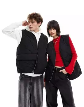 Жилет Dr Denim Unisex Quilted, черный