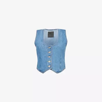 Жилет джинсовый облегающий Voyou Givenchy, синий