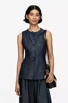 Жилет джинсовый пошитый на заказ Arket, синий