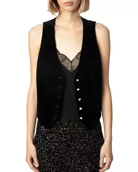Жилет Emaux Velvet Noir Zadig & Voltaire, черный