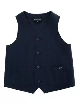 Жилет Emporio Armani Kids на пуговицах спереди, синий