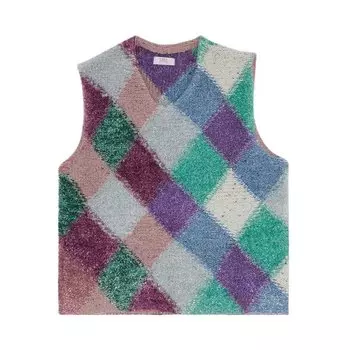 Жилет ERL Argyle Glitter Boxy Vest, разноцветный