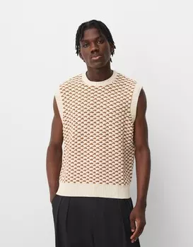 Жилет фактурной вязки Bershka, красный