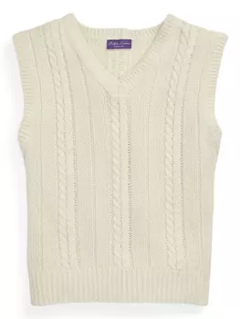 Жилет фактурной вязки Ralph Lauren Purple Label, нейтральный