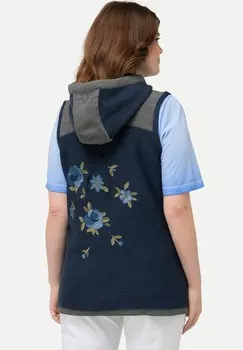Жилет FLORAL EMBROIDERED Ulla Popken, синий