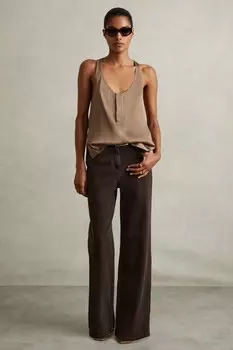 Жилет Фрэнки с круглым вырезом Reiss, коричневый