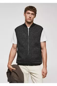 Жилет Funda на молнии Mango, черный