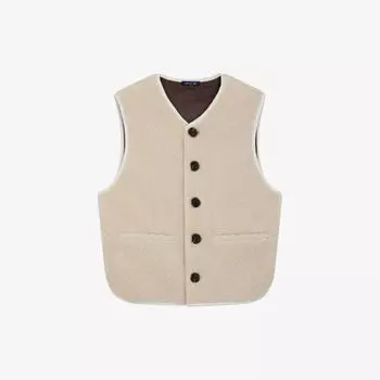 Жилет Fusil из искусственного меха с фактурной текстурой Soeur, бежевый