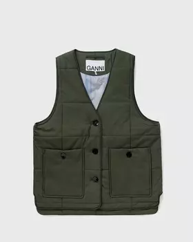 Жилет Ganni Quilt Boxy Vest, цвет kombu green