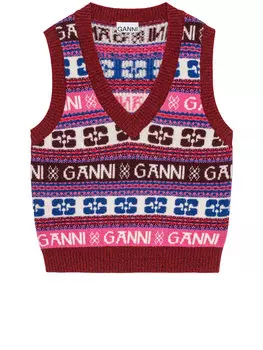 Жилет Ganni Wool, мультиколор