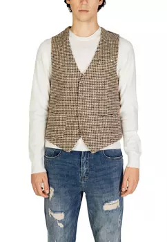 Жилет Gianni Lupo с узором, бежевый