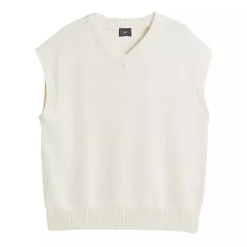 Жилет H&amp;M Relaxed Fit V-neck, кремовый