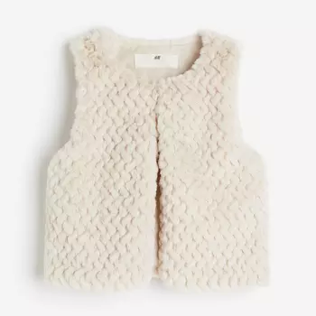 Жилет H&M Fluffy, светло-бежевый