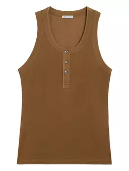 Жилет хенли в рубчик AMI Paris, коричневый