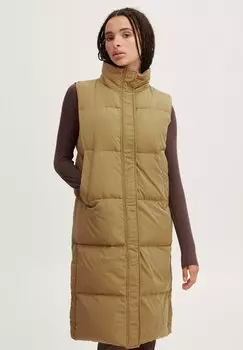 Жилет ICHI удлиненный, коричневый