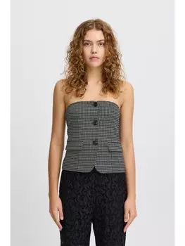 Жилет ICHI Kurzweste IHKATE HOUNDSTOOTH TO 20122248 rmellose Weste, черный