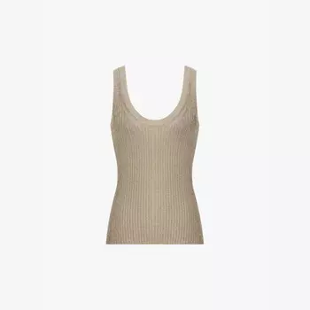 Жилет Imogen с металлическим узором и круглым вырезом Reiss, золотой