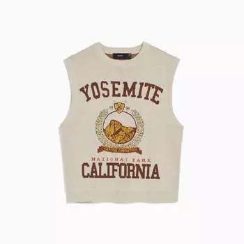 Жилет Intarsia Bershka Knit, кремовый