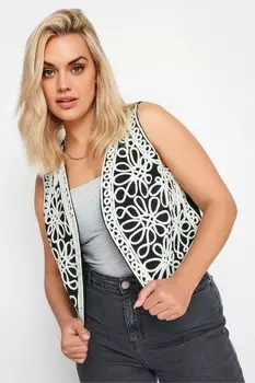 Жилет из 100% хлопка с ограниченной вышивкой Yours Curve, черный