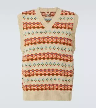 Жилет из альпаки с жаккардовым узором Fauna Bode, Cream Multi