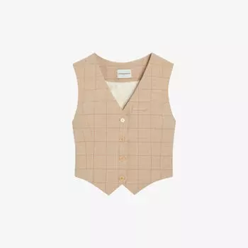 Жилет из эластичной ткани с регулируемым поясом в клетку Claudie Pierlot, цвет divers