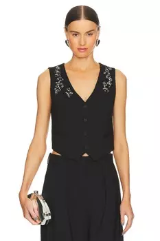 Жилет из атласа Allsaints, черный