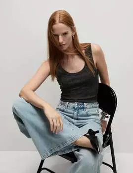 Жилет из блестящей ребристой ткани с высоким содержанием хлопка Marks & Spencer, черный