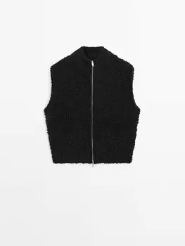 Жилет из букле Massimo Dutti, черный
