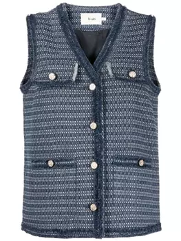 Жилет из букле с V-образным вырезом b+ab, синий