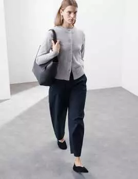 Жилет из чистого кашемира на пуговицах Autograph, светло-серый