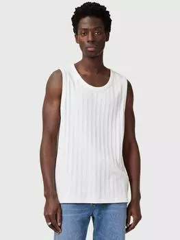 Жилет из денверского органического хлопка в рубчик AllSaints, цвет White Natural