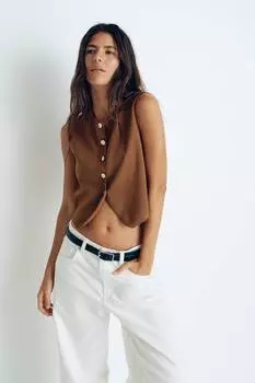 Жилет из джерси H&M, коричневый
