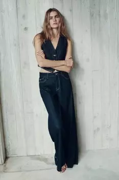Жилет из джинса z1975 ZARA, синий