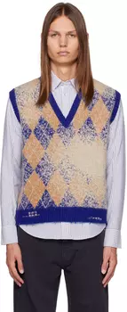 Жилет из фетрила Barena сине-бежевого цвета