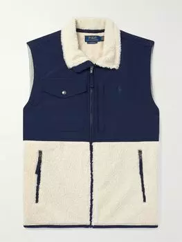 Жилет из флиса с вышитым логотипом POLO RALPH LAUREN, темно-синий