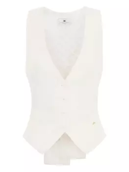 Жилет из габардина Elisabetta Franchi, белый