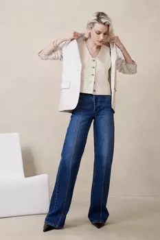 Жилет из хлопчатобумажной саржи Banana Republic, бежевый