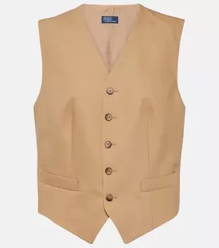 Жилет из хлопка и шерсти Polo Ralph Lauren, бежевый