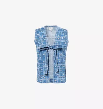 Жилет из хлопка с вышивкой Dilly Damson Madder, цвет snake