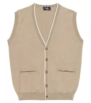Жилет из хлопкового свитера Il Gufo, бежевый