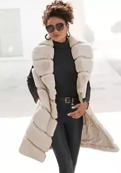 Жилет из искусственного меха буйвола с деталями из искусственной кожи Buffalo, бежевый