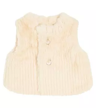 Жилет из искусственного меха детского оттенка Donsje, бежевый