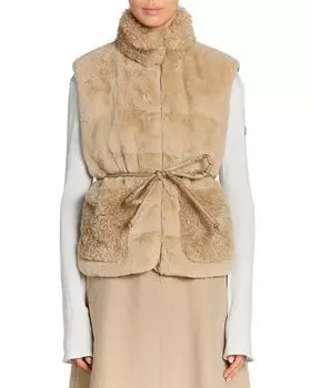 Жилет из искусственного меха Joui Moncler, слоновая кость/кремовый