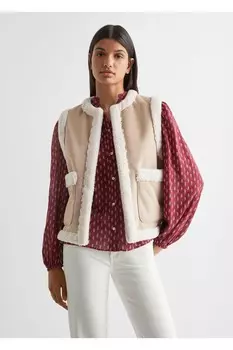 Жилет из искусственного меха Mango, бежевый