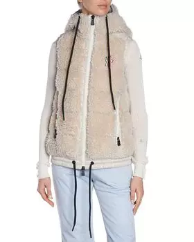 Жилет из искусственного меха Moncler, коричневый/бежевый