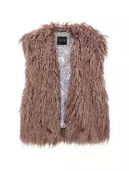 Жилет из искусственного меха Revolution Shag As By Df, серо-коричневый