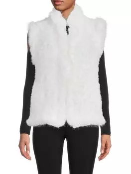 Жилет из искусственного меха ручной вязки BELLE FARE Black